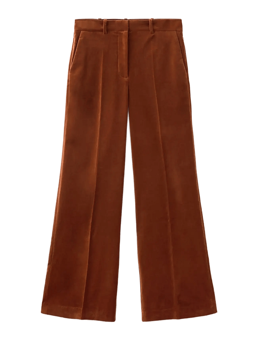 Mango - Velvet suit trousers - kostymbyxor - medium orange - 1