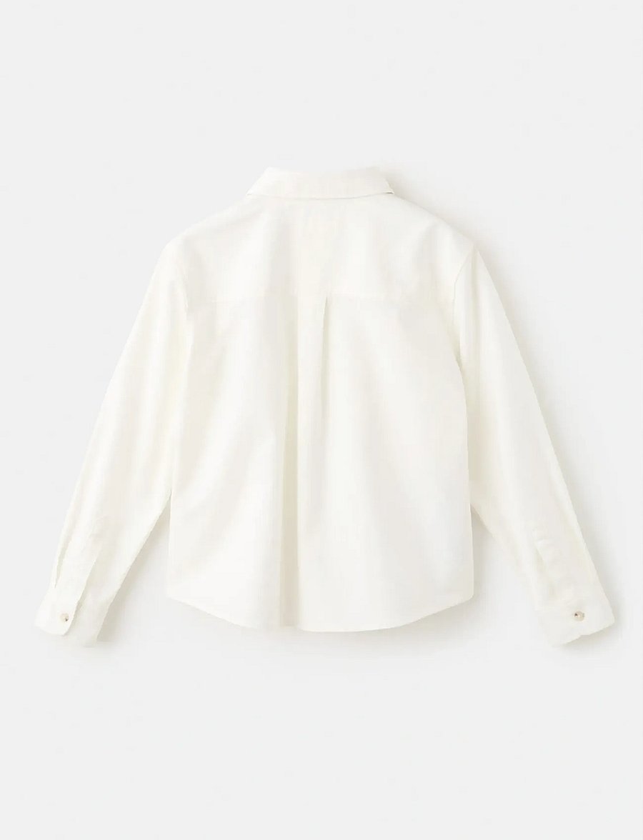 Mango - Shirt with reindeer embroidery - långärmade skjortor - natural white - 0