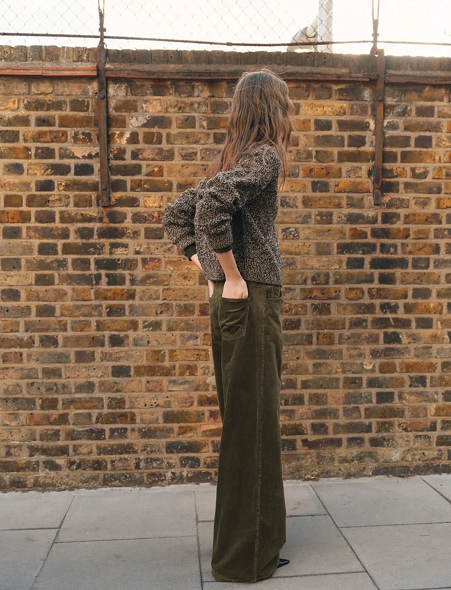Mango - Wide leg corduroy jeans - bukser med brede ben - beige - khaki - 2