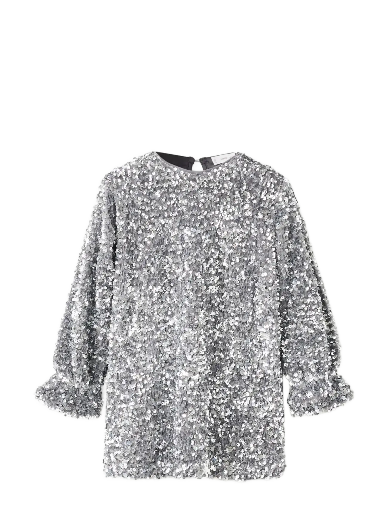 Mango Long-sleeved sequin dress - Nyheder - SILVER / silver