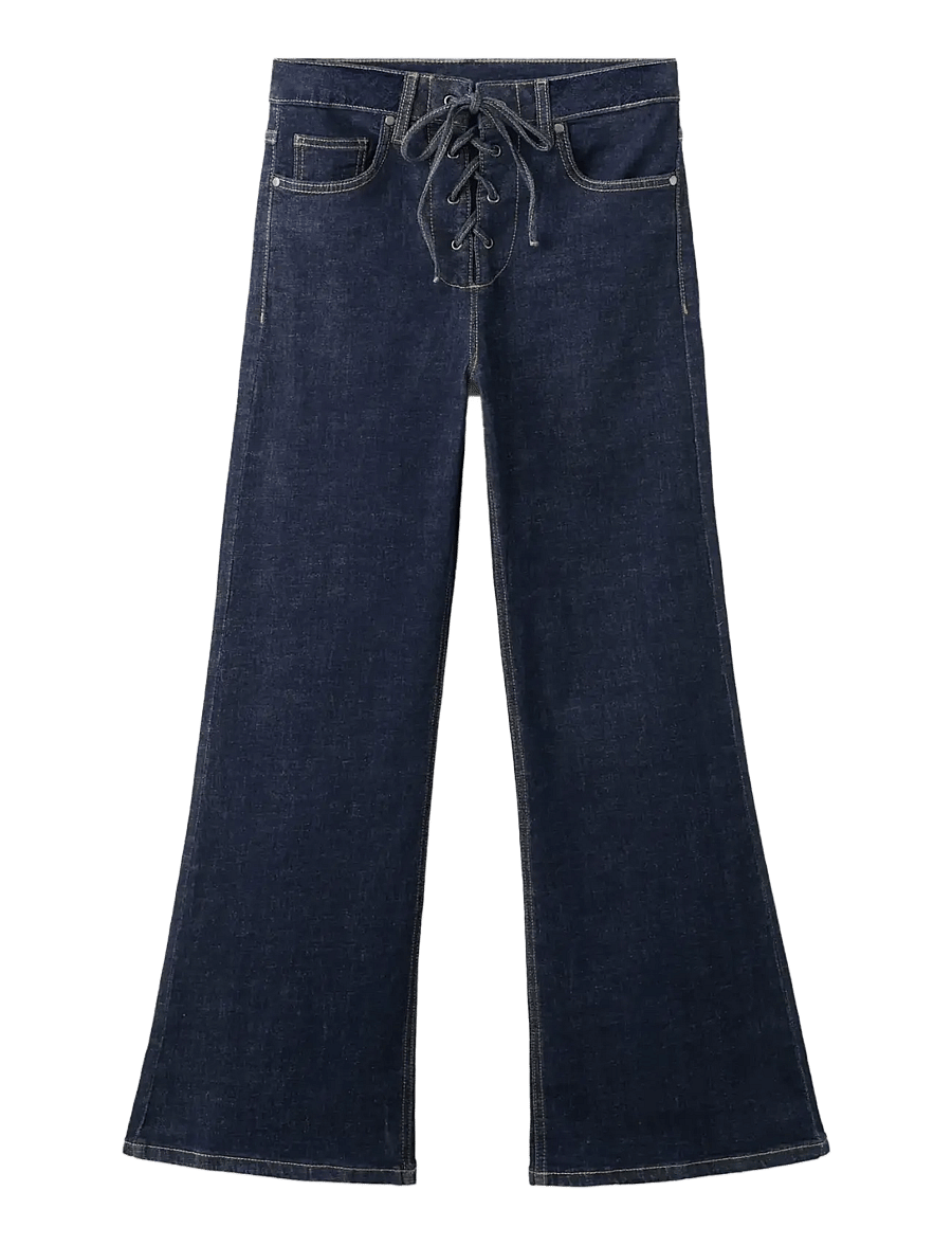 Mango - Flared jeans with drawstrings - utsvängda jeans - open blue - 1