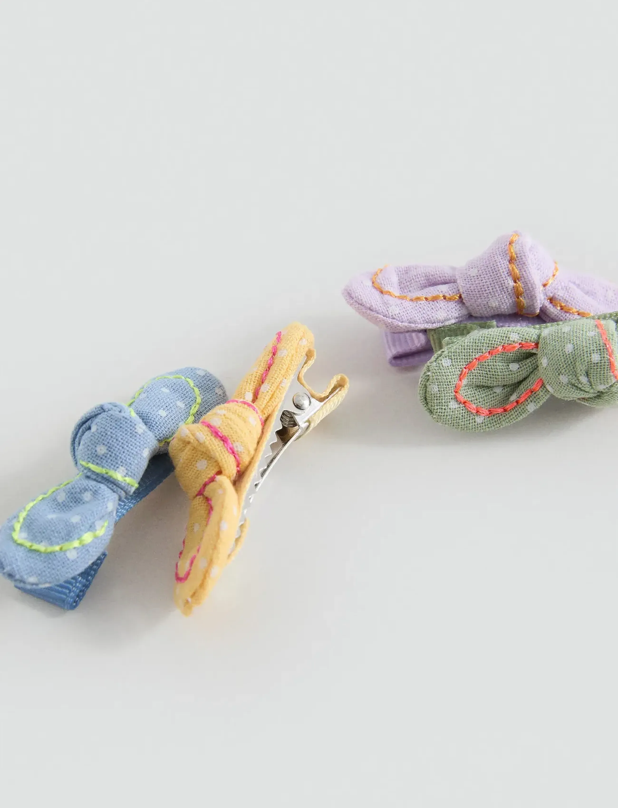 Mango 4 Pack Bow Hairclips, One Size, Hair Accessories, Mehrfarbig/gemustert - Pins, Kinder