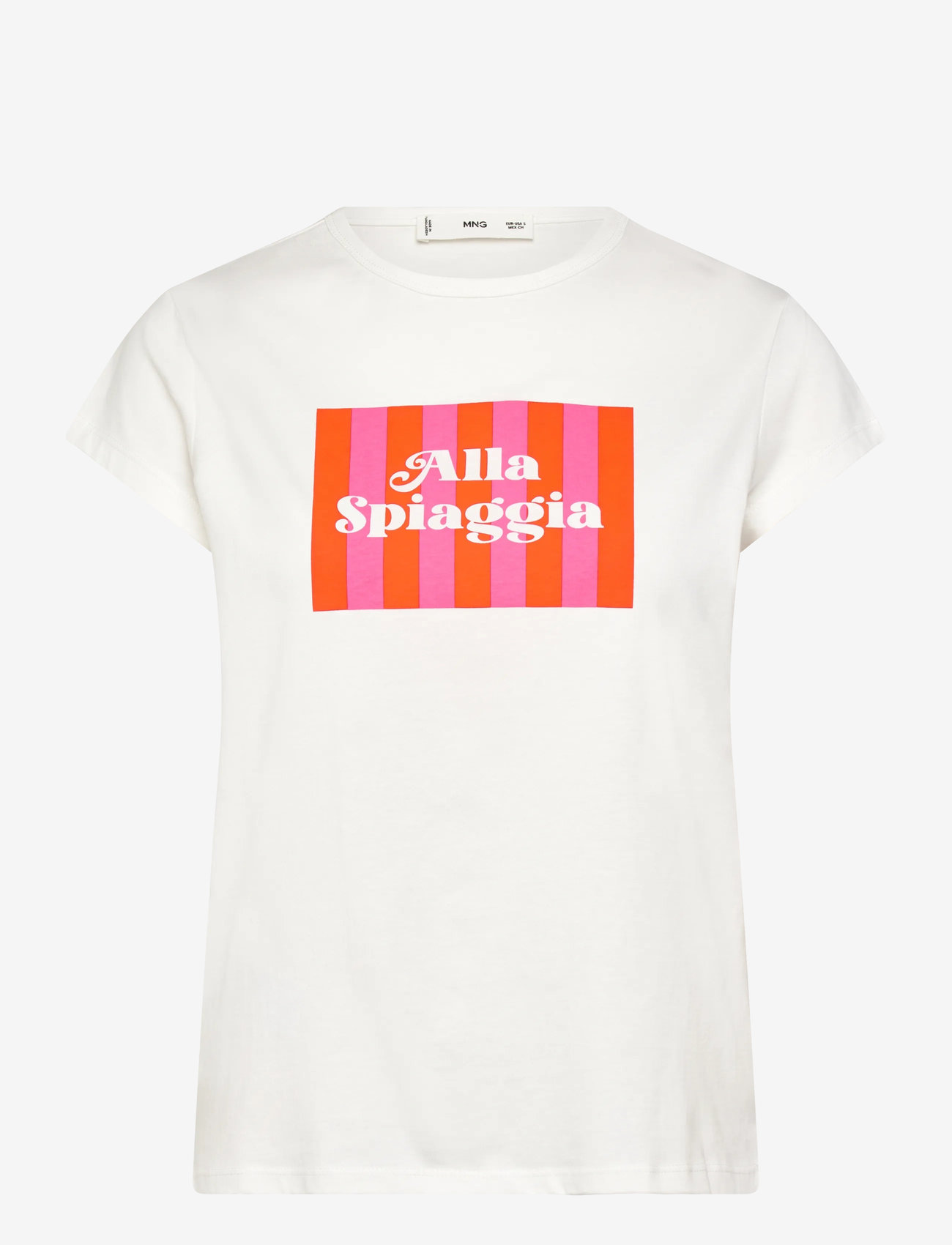 Mango - Printed cotton-blend t-shirt - t-paidat - red - 1