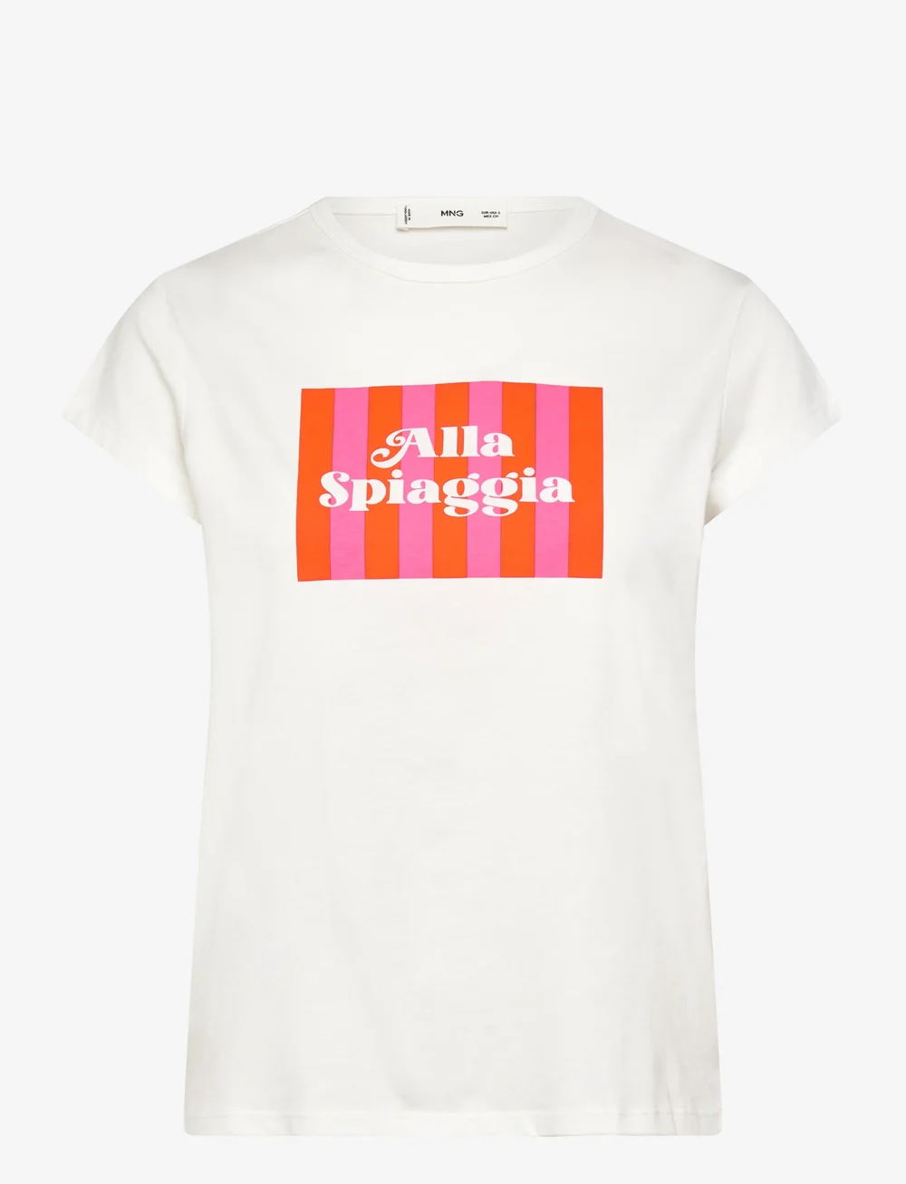 Mango - Printed cotton-blend t-shirt - t-shirts - red - 1