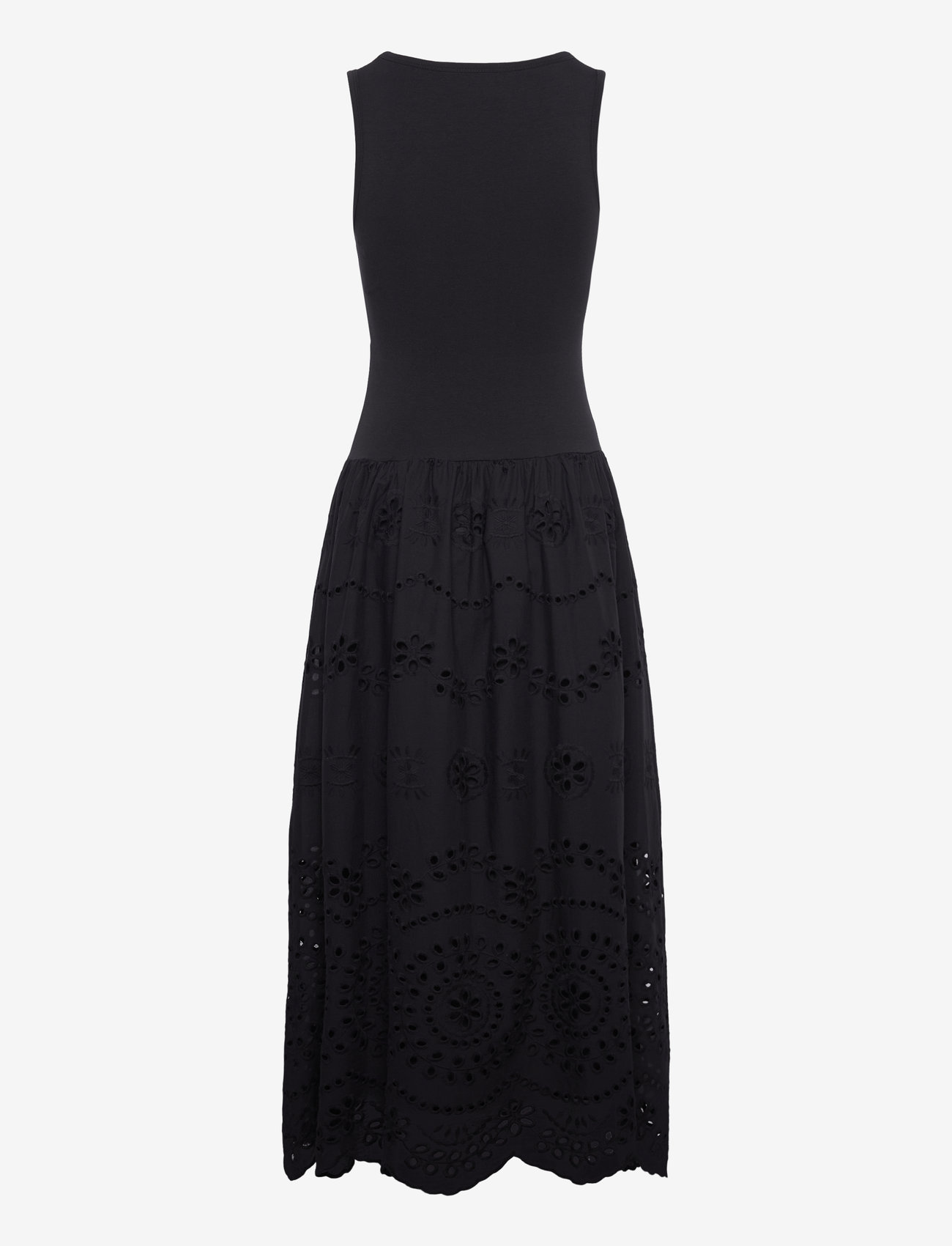 Mango - Openwork embroidered combined dress - black - 2