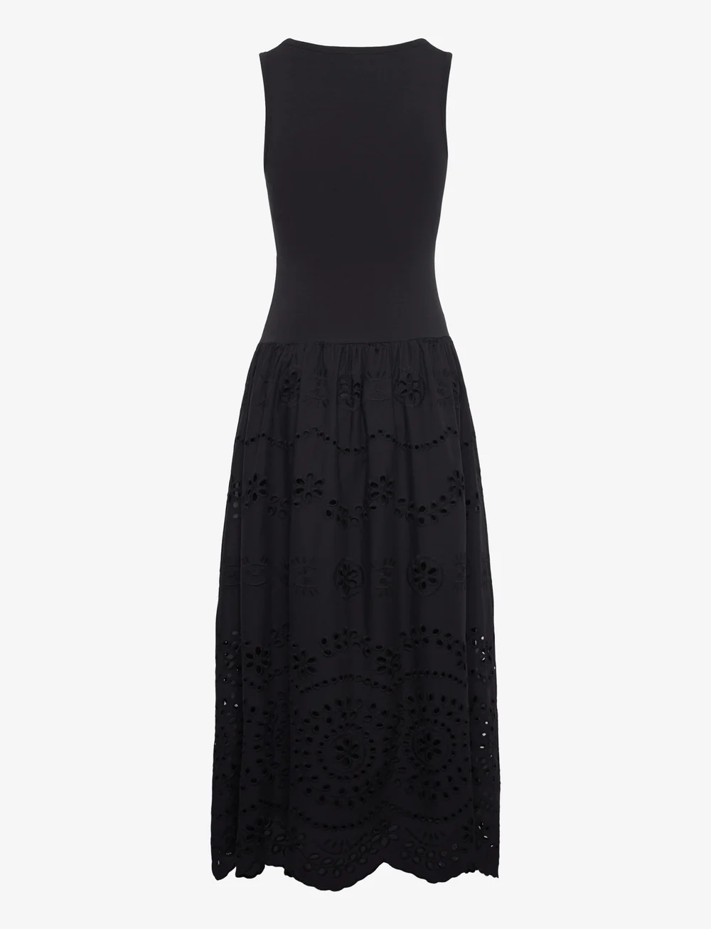 Mango - Openwork embroidered combined dress - sommerkleider - black - 2