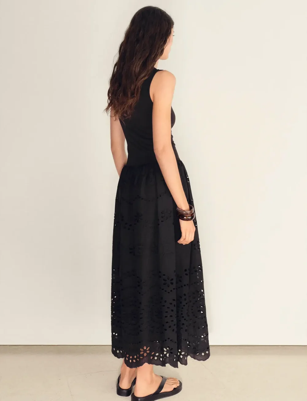 Mango - Openwork embroidered combined dress - sommerkleider - black - 3