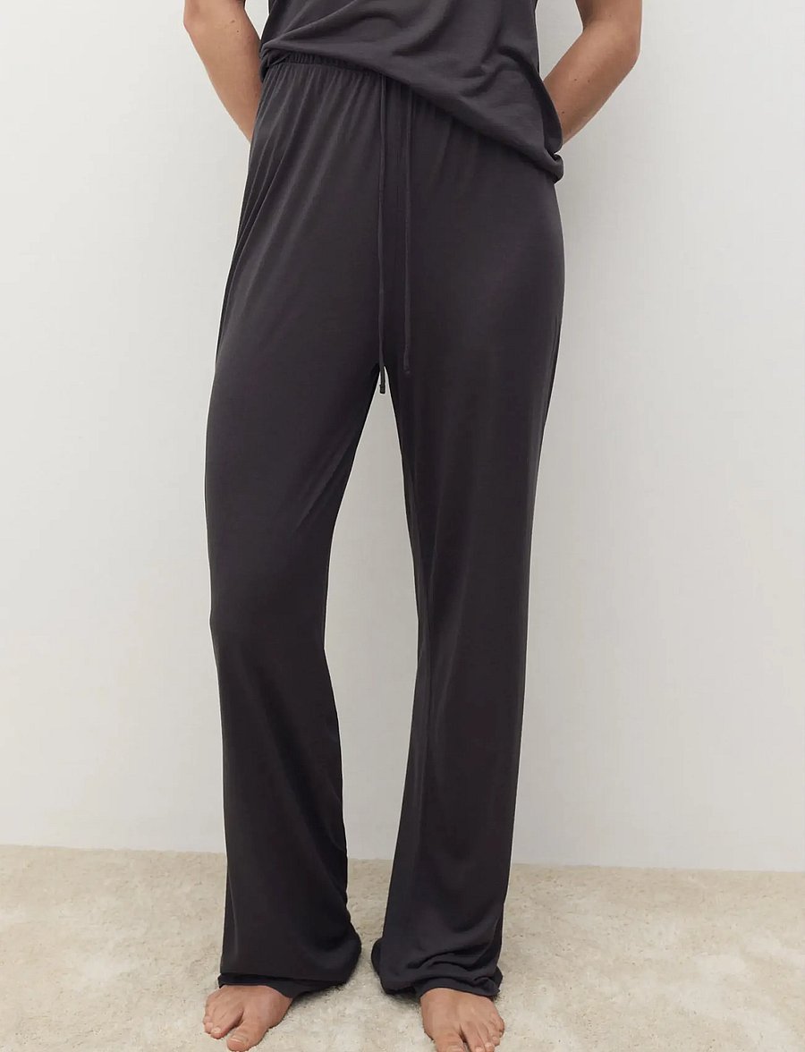 Mango - Micro-modal pyjama trousers - pyjamasbyxor - charcoal - 0