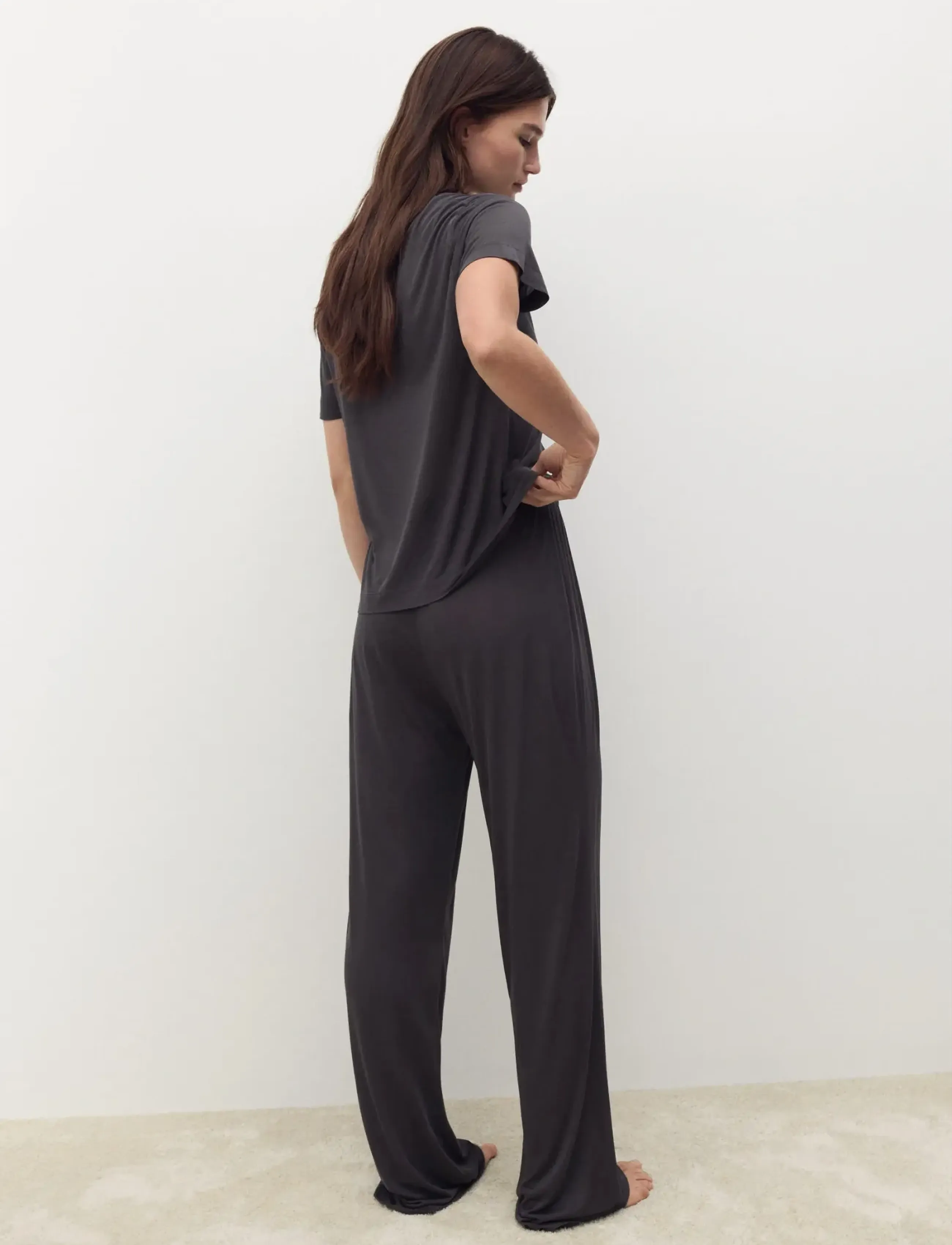 Mango - Micro-modal pyjama trousers - laveste priser - charcoal - 2
