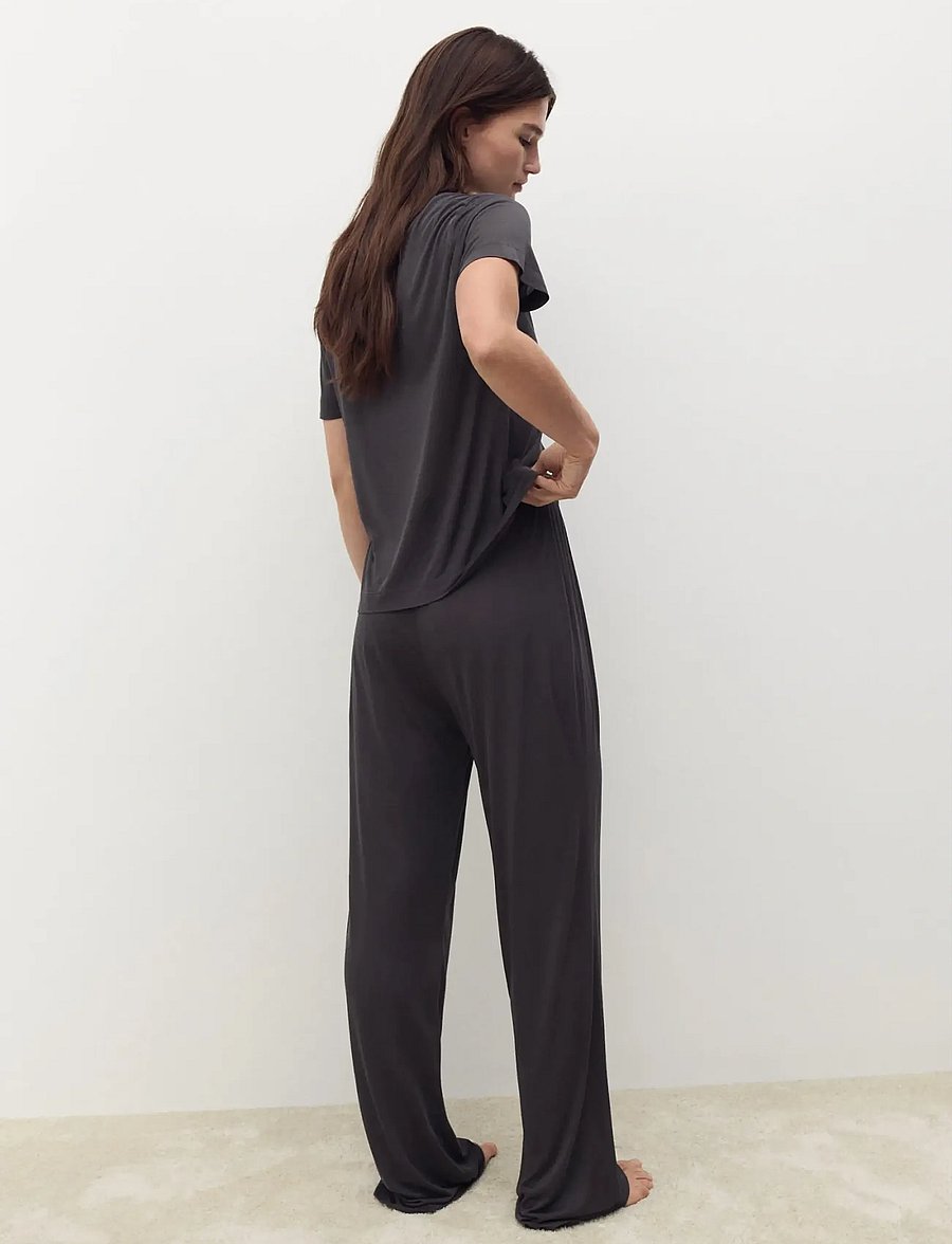 Mango - Micro-modal pyjama trousers - pyjamasbyxor - charcoal - 2