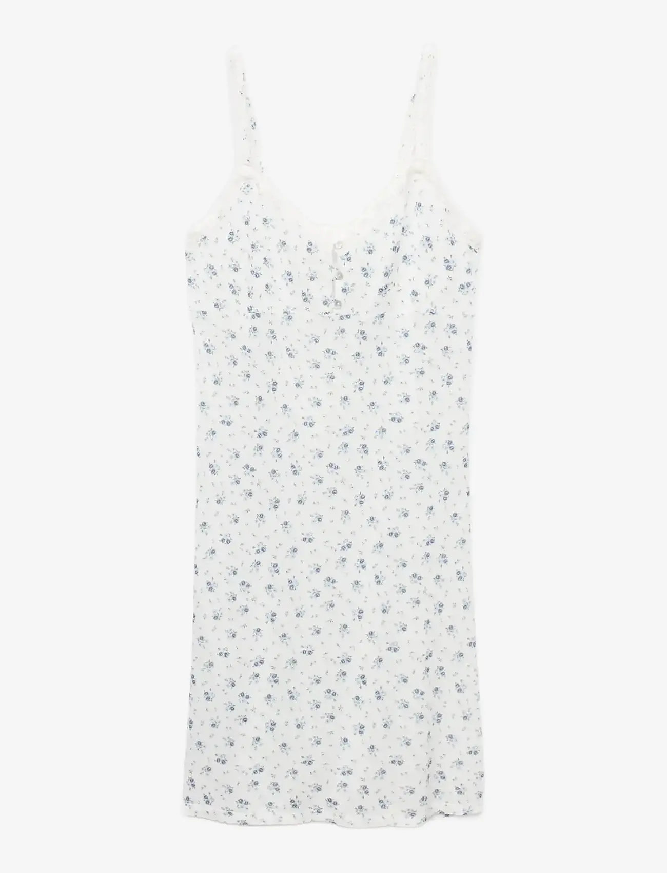 Mango - Floral-print lace nightdress - nachthemden - white - 1