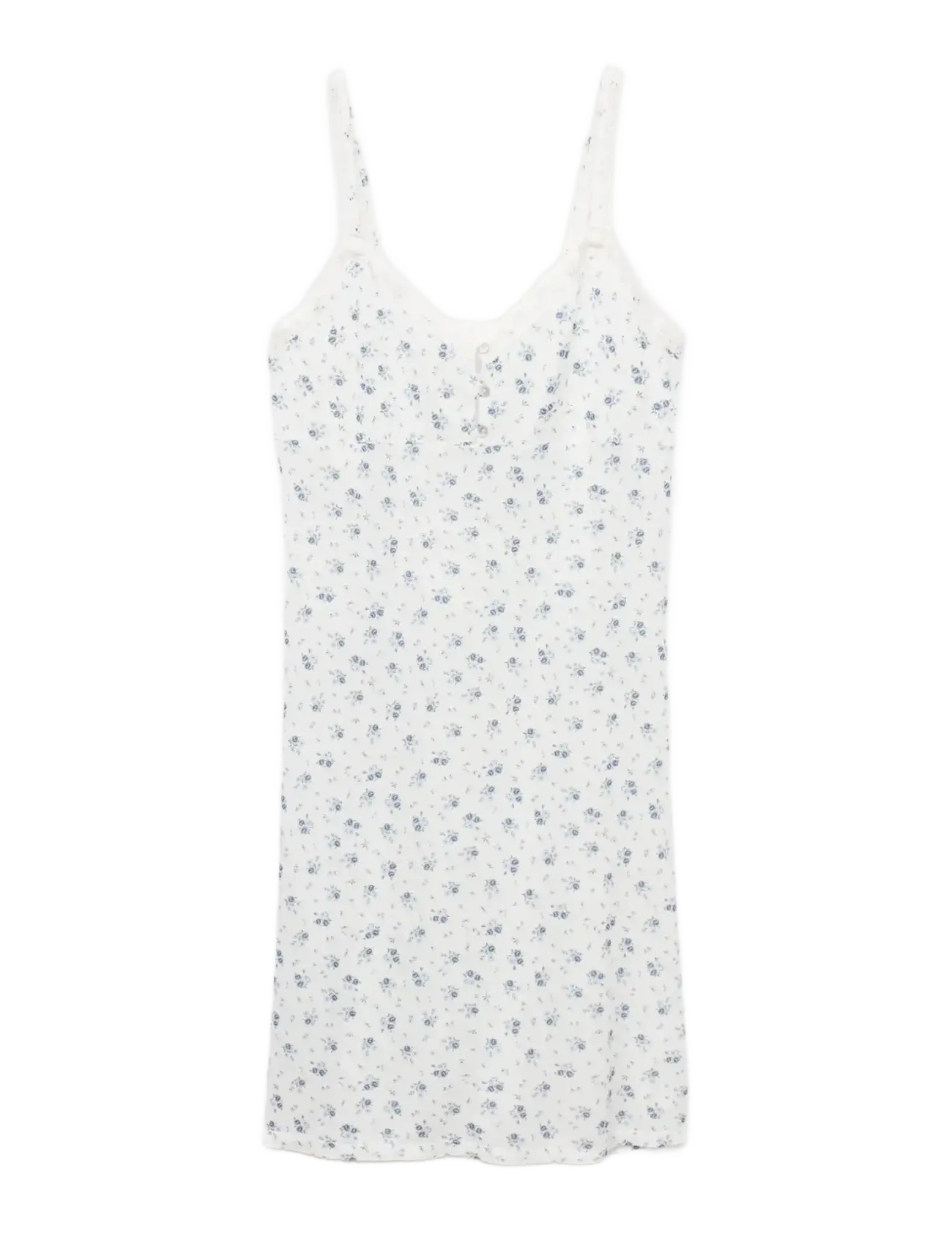 Floral-print lace nightdress - WHITE