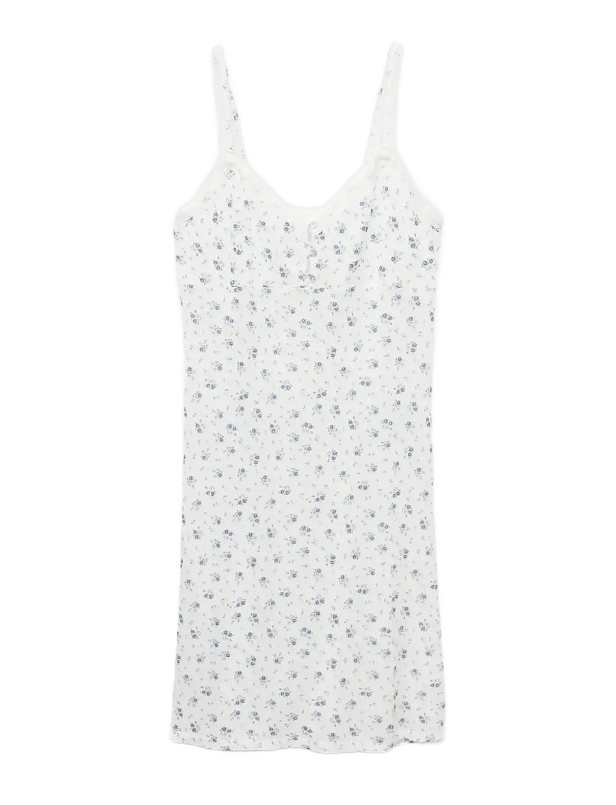 Mango - Floral-print lace nightdress - natkjoler - white - 1