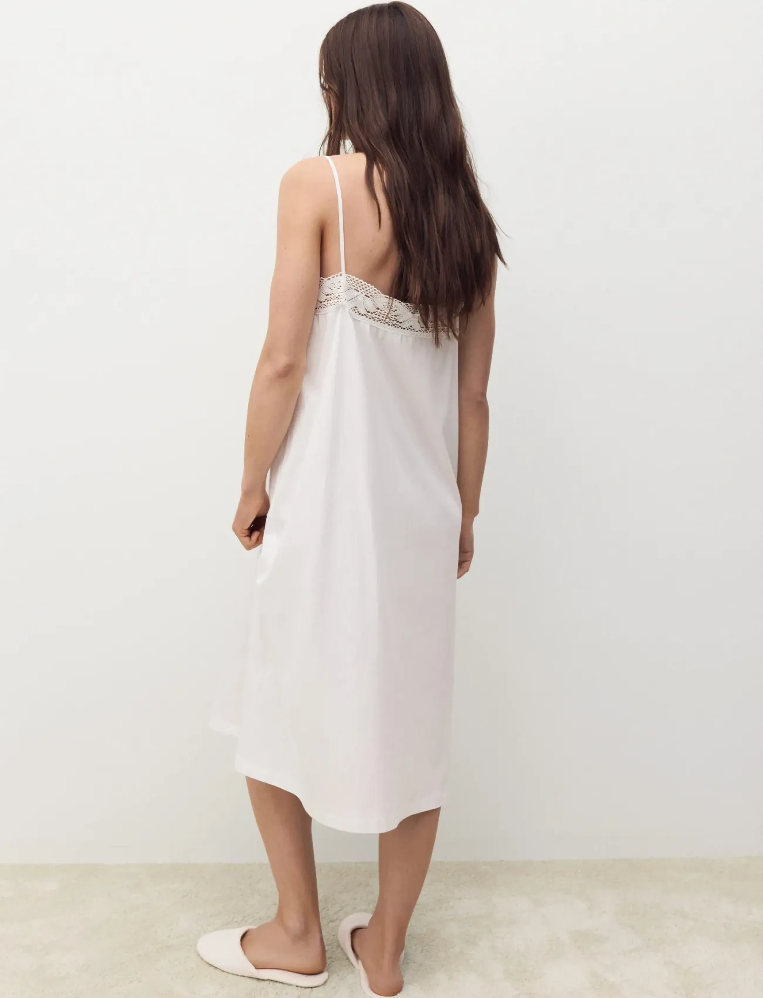 MANGO Cotton Lace Nightgown nattlinnen dam – bild 2