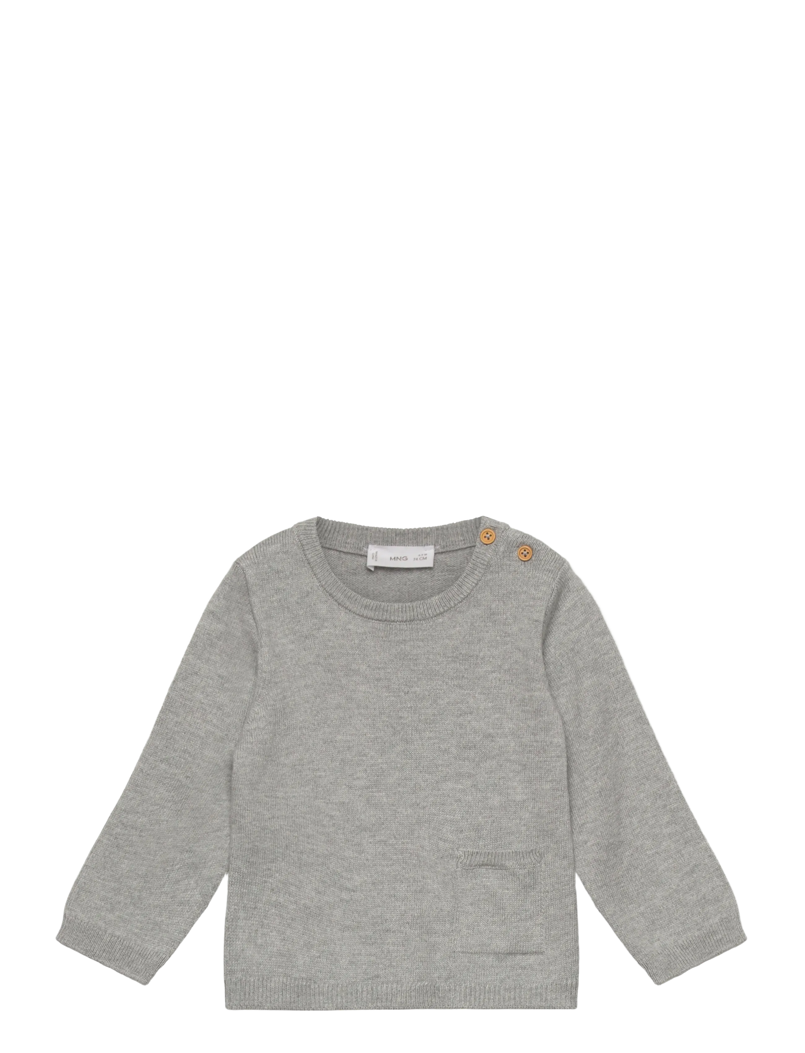 Mango Knit pocket sweater - Strik - MEDIUM GREY / grey