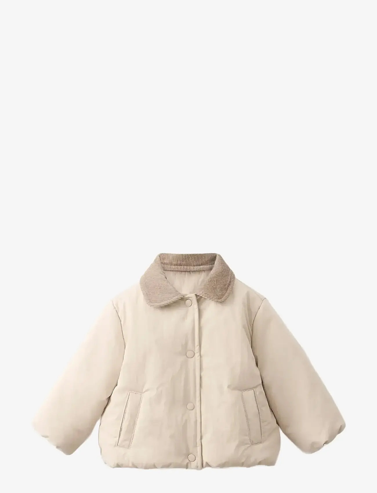 Mango - Quilted anorak with contrasting collar - Üleriided - light beige - 0