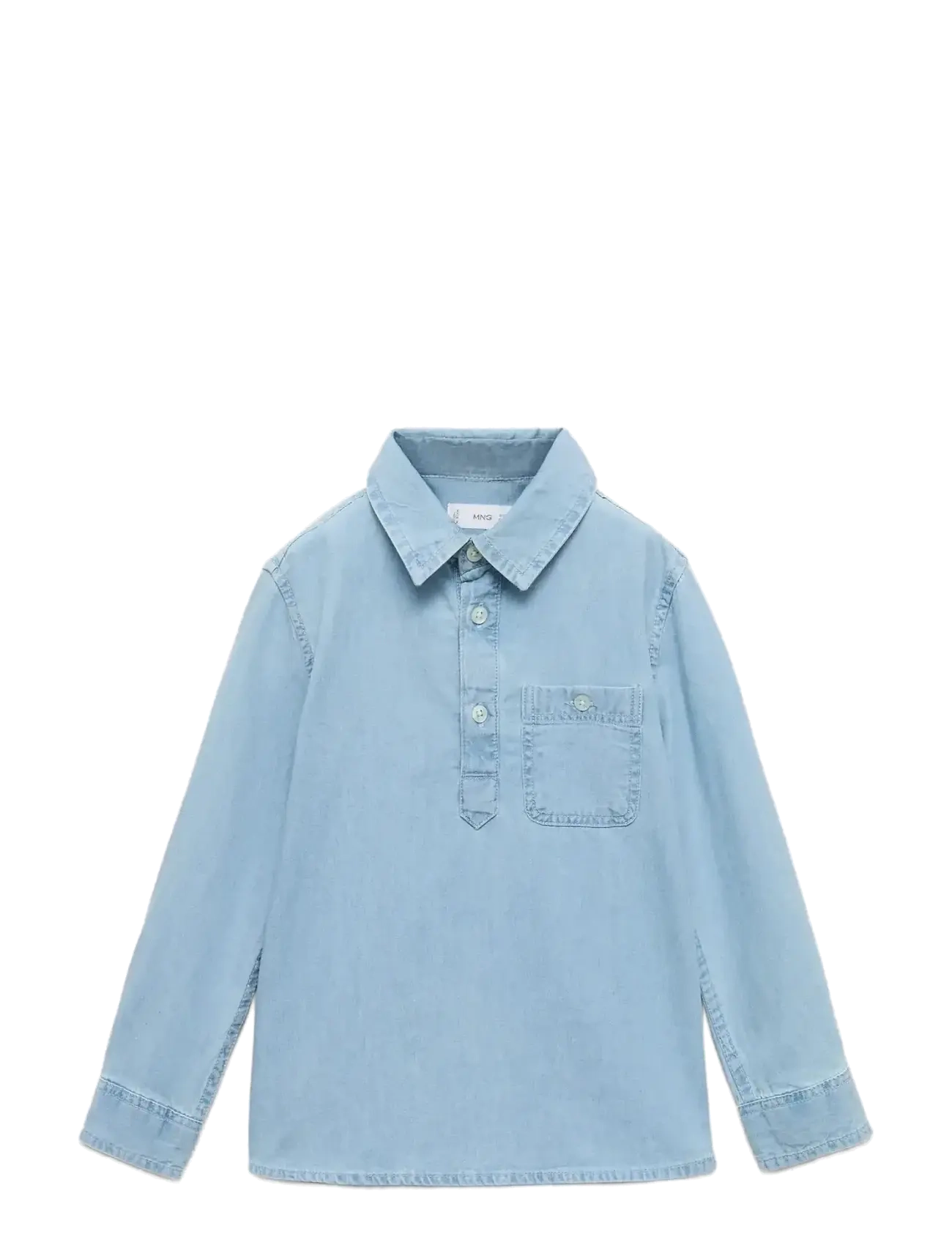 Mango Pocket Denim Shirt, 2-3, Blue, Skjorter > Langærmede Shirts, Børn