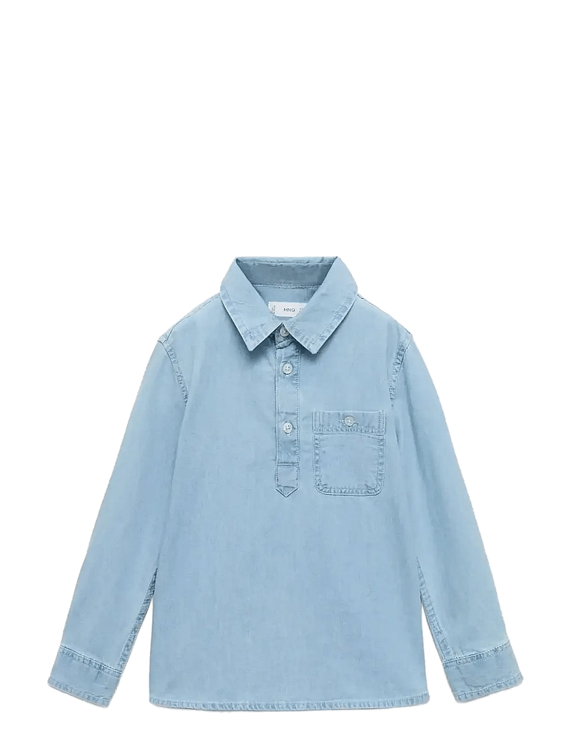 Mango - Pocket denim shirt - pitkähihaiset kauluspaidat - open blue - 0