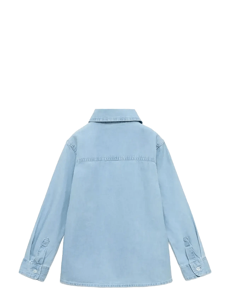 Mango - Pocket denim shirt - langærmede skjorter - open blue - 1