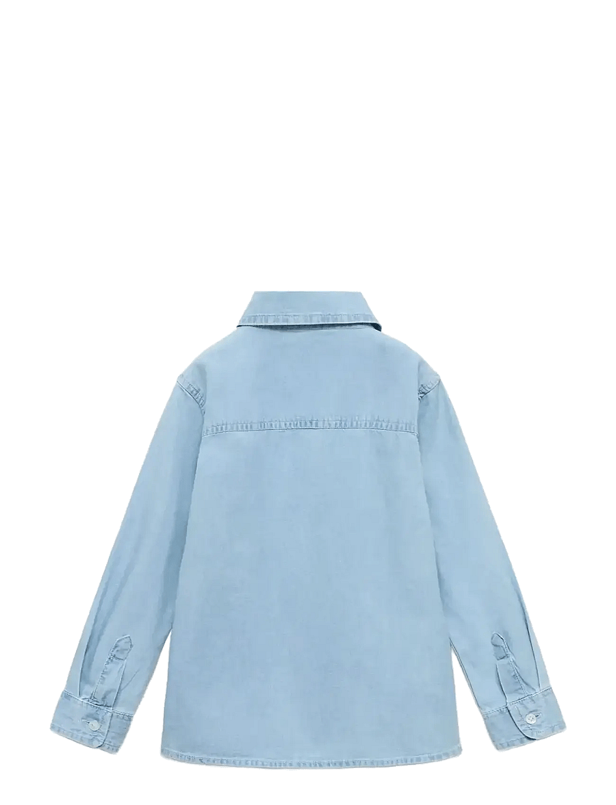 Mango - Pocket denim shirt - langärmlige hemden - open blue - 1