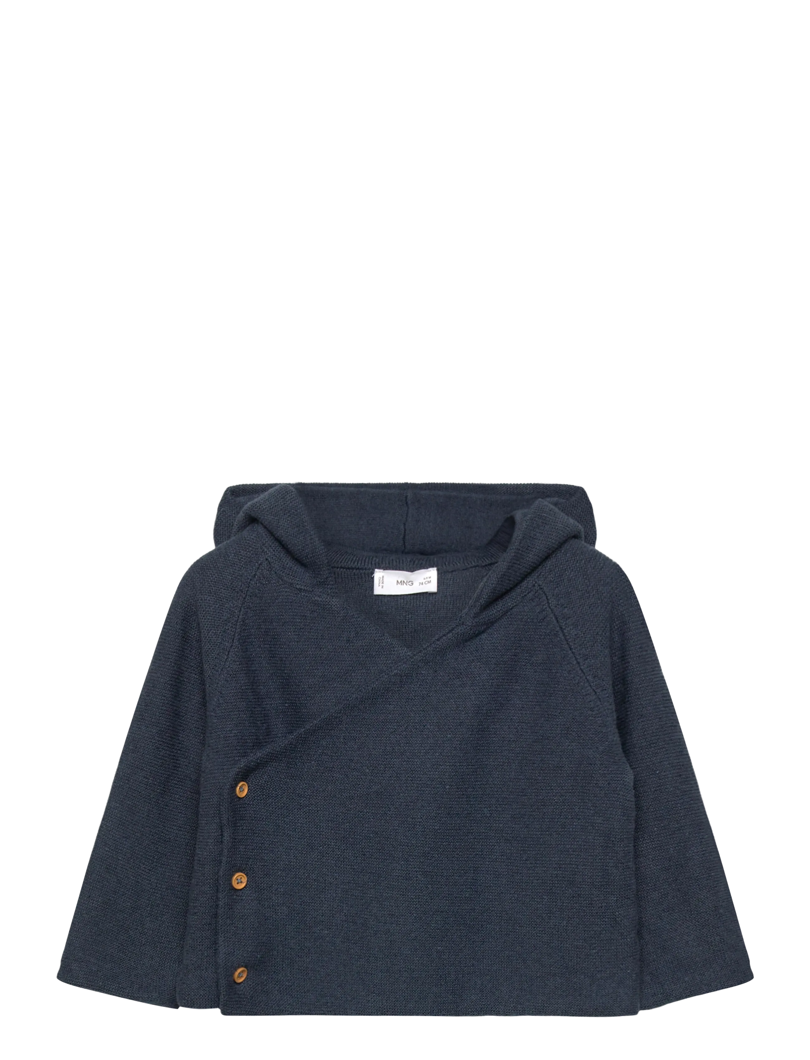 Mango Knit Hood Cardigan, 6-9M, Navy, Strik > Cardigans, Børn