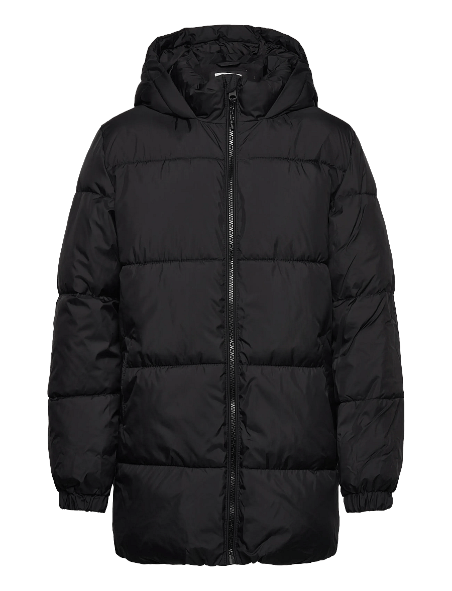 Mango - Long coat with padded lining - vinterjackor - black - 0