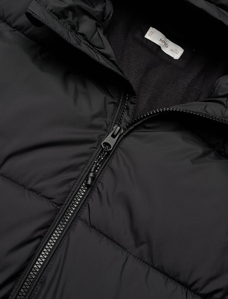 Mango - Long coat with padded lining - vinterjackor - black - 2