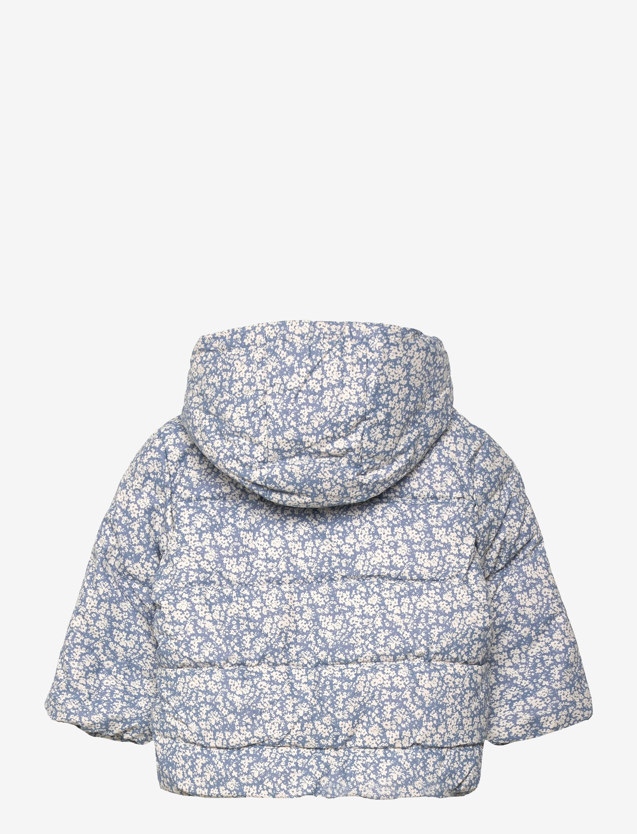 Mango - Fur-effect floral-print anorak - overtøj - lt-pastel blue - 1