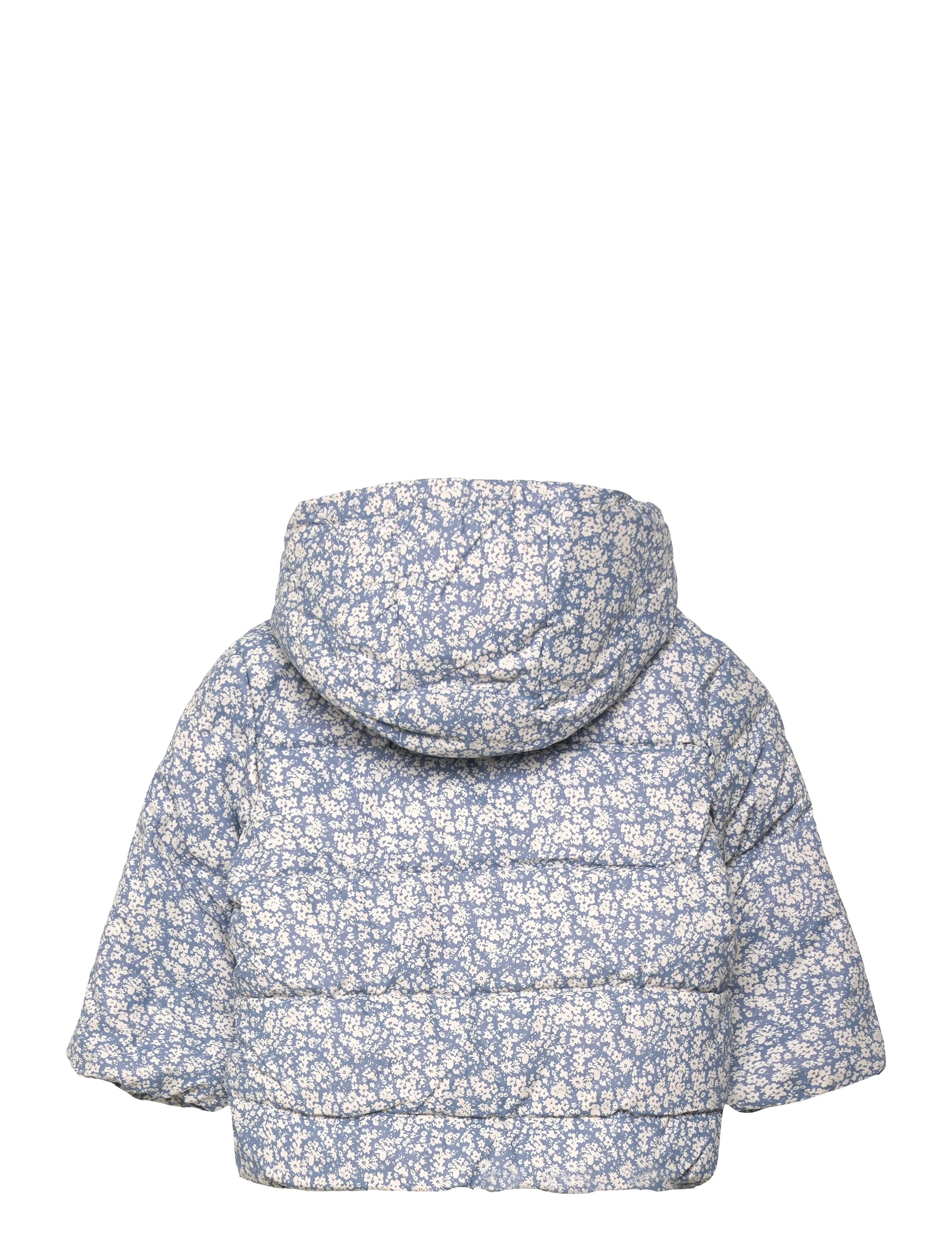 Mango - Fur-effect floral-print anorak - overtøj - lt-pastel blue - 1