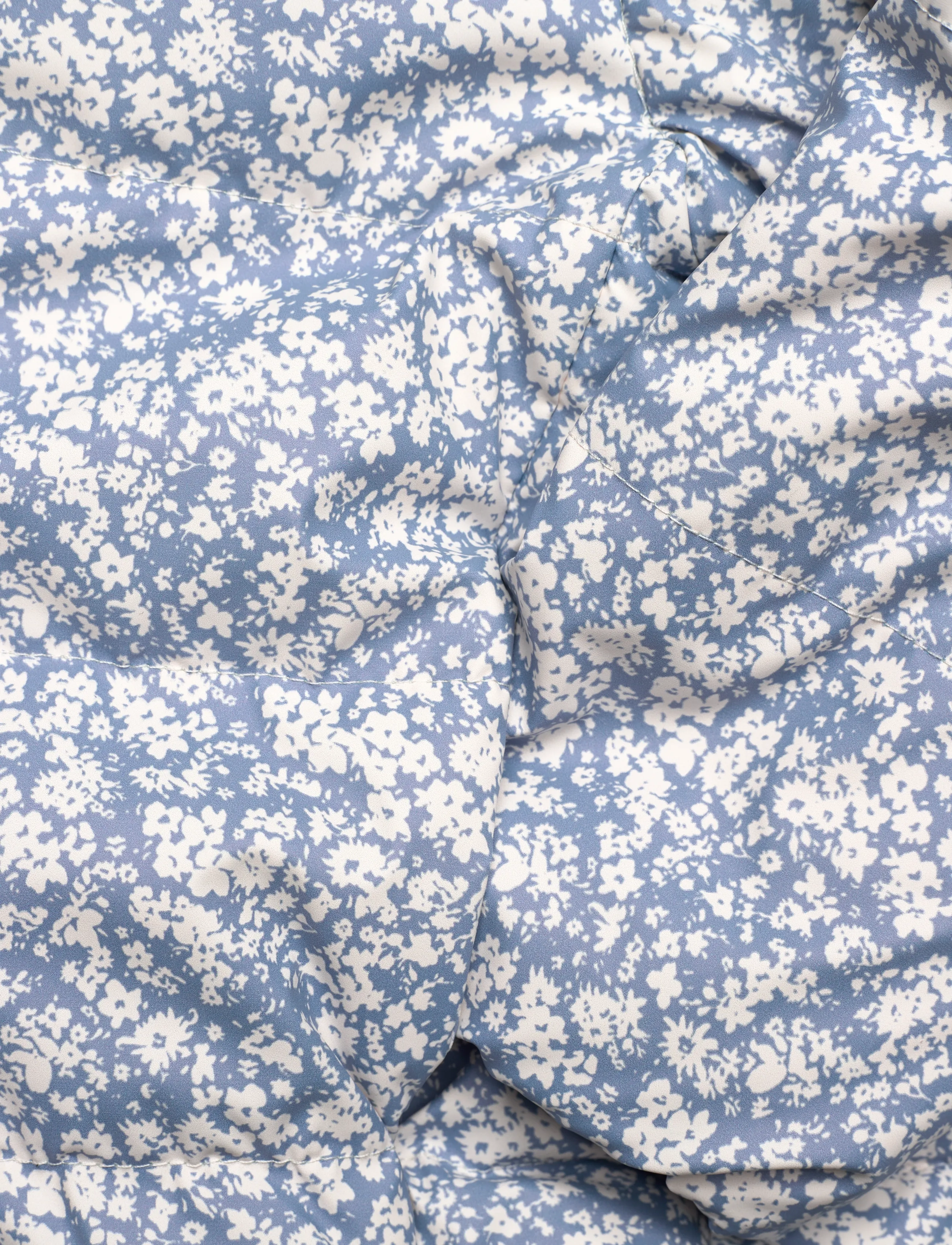 Mango - Fur-effect floral-print anorak - overtøj - lt-pastel blue - 3