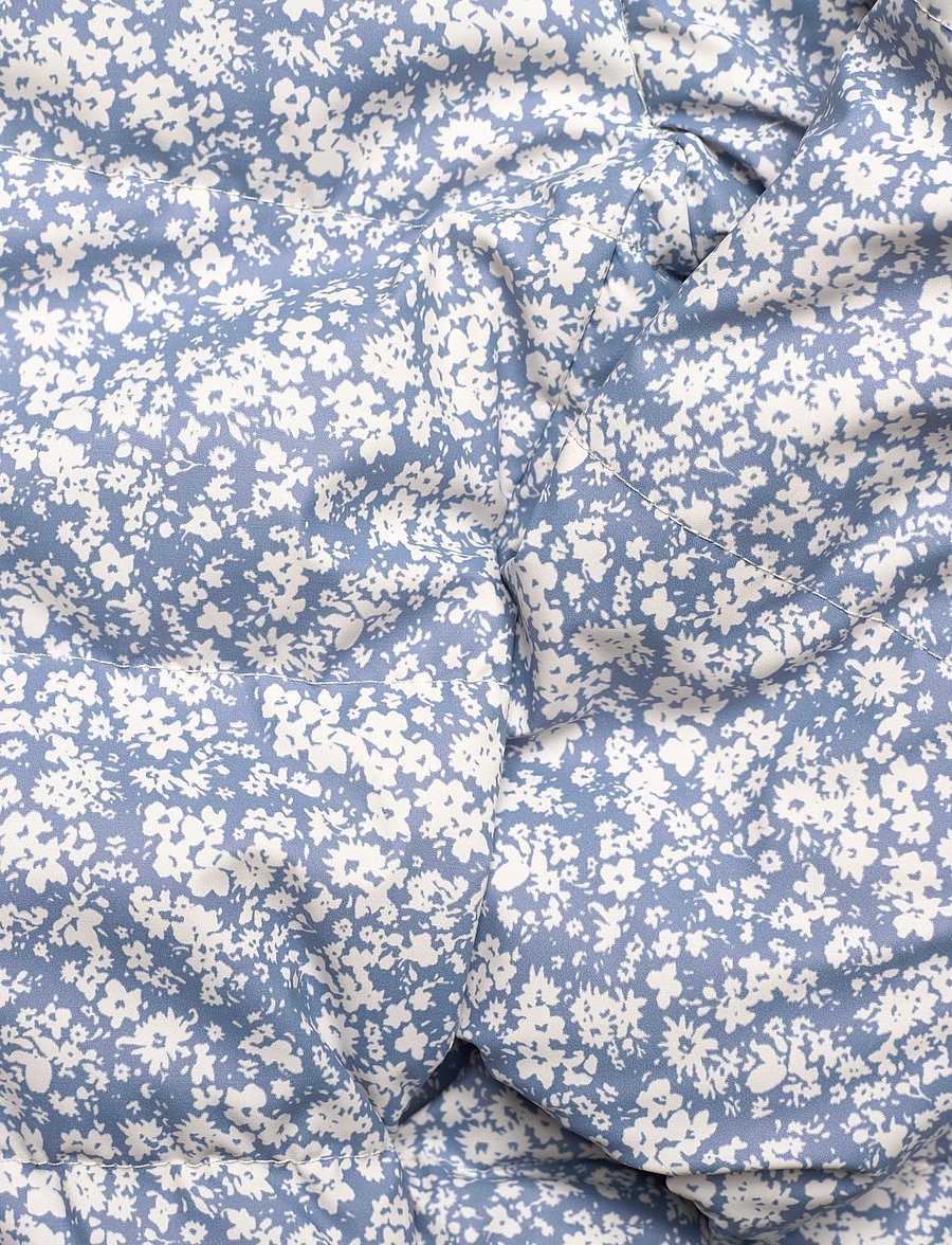 Mango - Fur-effect floral-print anorak - vinterjackor - lt-pastel blue - 3