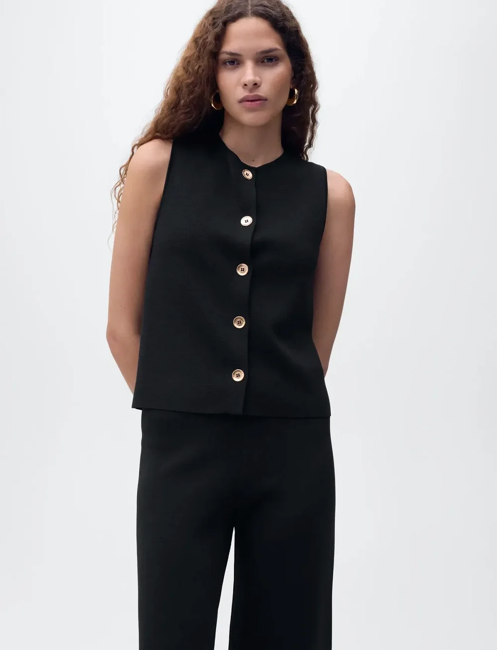 Mango - Fine-knit gilet - strikveste - black - 0