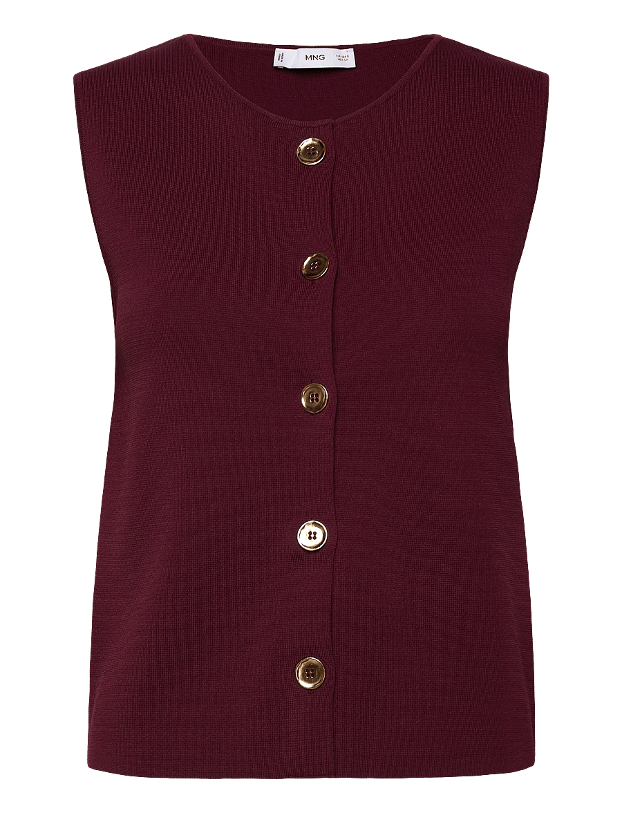 Mango - Fine-knit gilet - stickade västar - dark red - 1