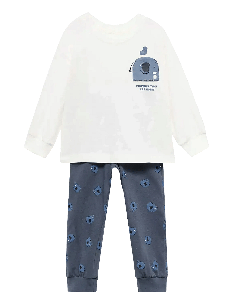 Mango - Long animal-print pyjamas - pyjama-sets - charcoal - 0