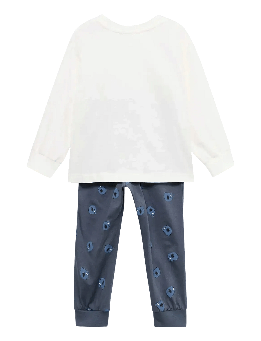Mango - Long animal-print pyjamas - pyjama-sets - charcoal - 1