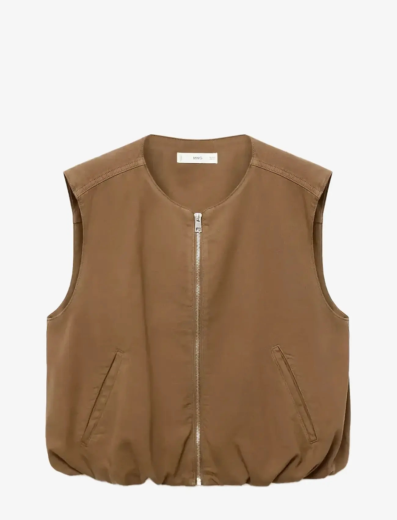 Mango - Puffer denim waistcoat - denim-westen - brown - 1