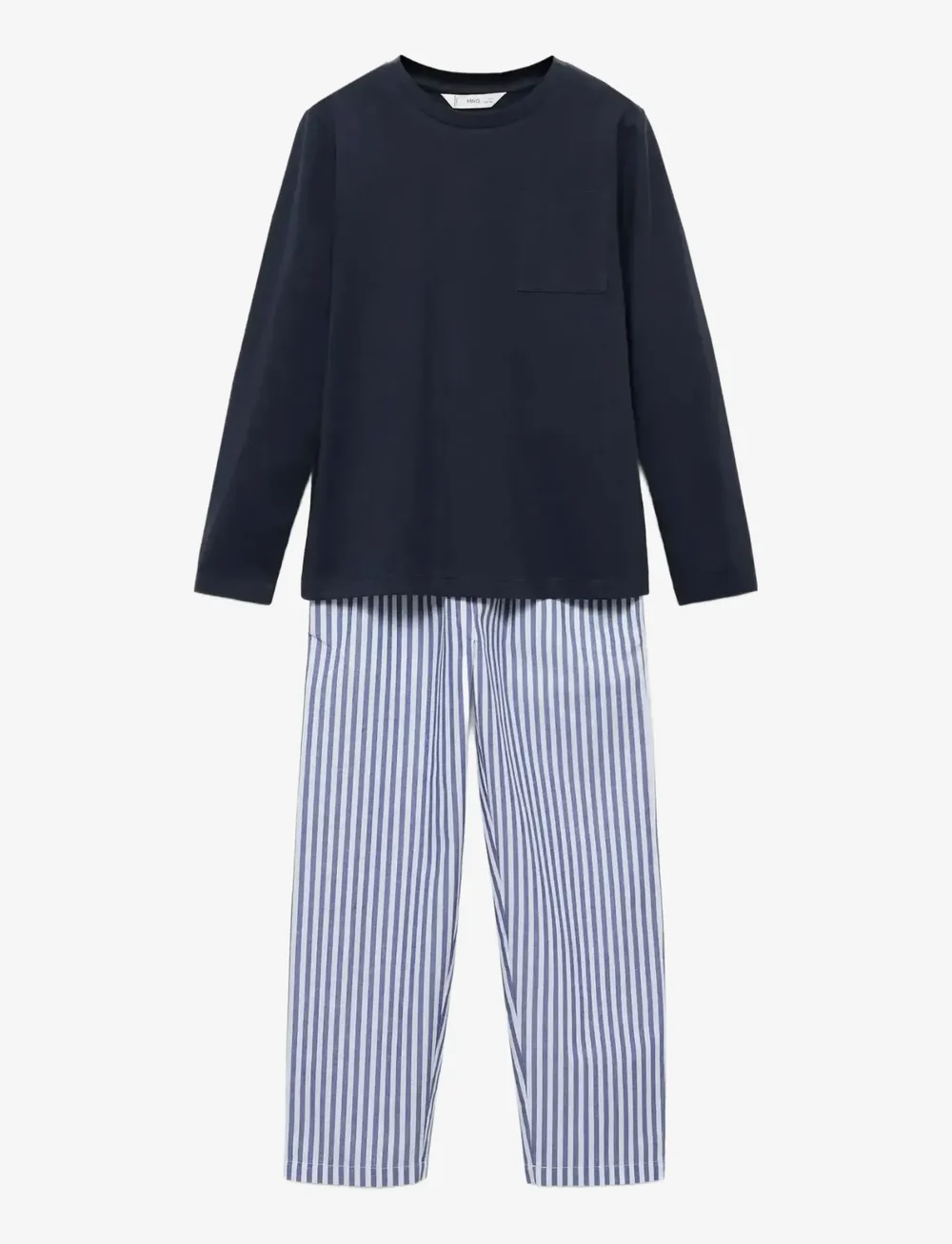 Mango - Striped long pyjamas - pyjama-sets - navy - 0