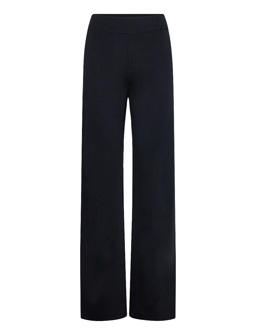 Mango - Knitted trousers with elastic waistband - vida byxor - black - 1