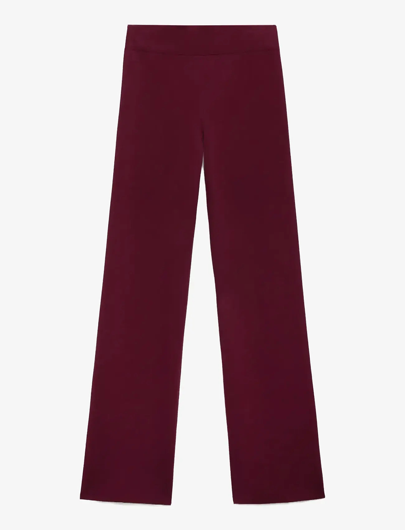 Mango - Knitted trousers with elastic waistband - bukser med brede ben - dark red - 0