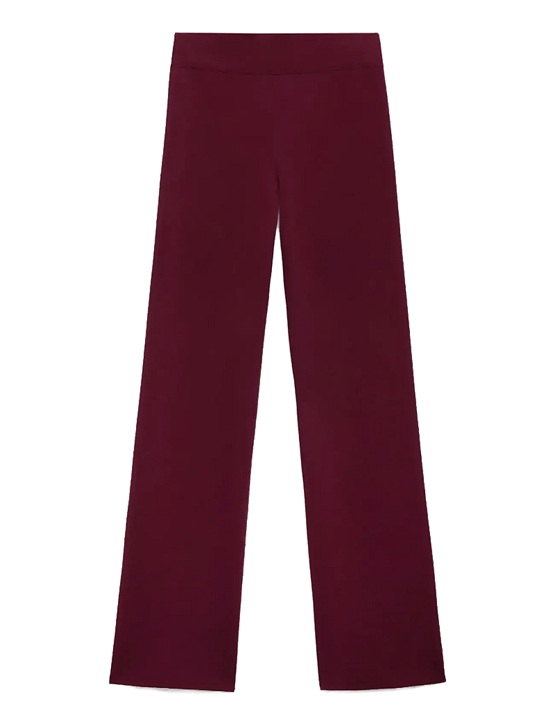 Mango - Knitted trousers with elastic waistband - bukser med brede ben - dark red - 1