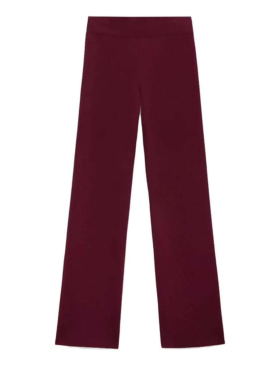 Mango - Knitted trousers with elastic waistband - vida byxor - dark red - 1