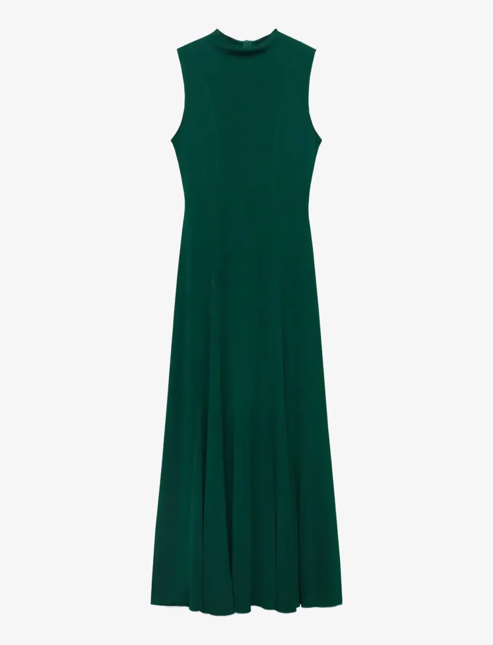Mango - Godet dress with a perkins collar - midi kjoler - dark green - 1