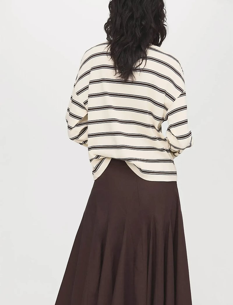 Mango - Striped cotton-blend sweatshirt - langærmede toppe - light beige - 2