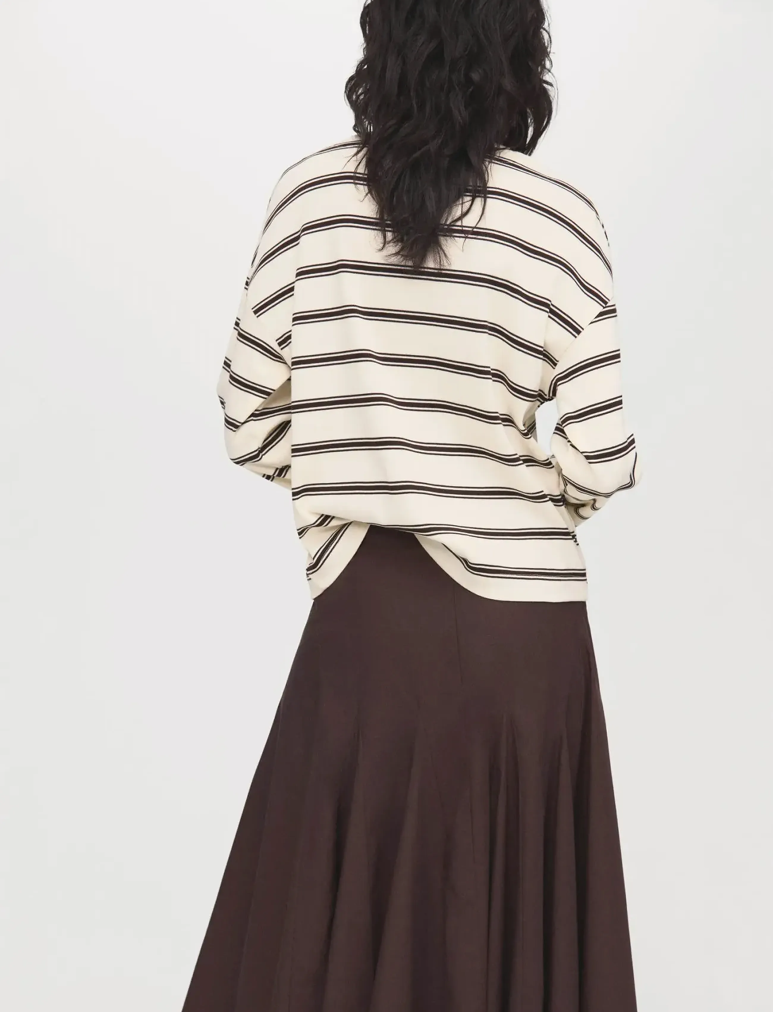 Mango - Striped cotton-blend sweatshirt - pitkähihaiset t-paidat - light beige - 2