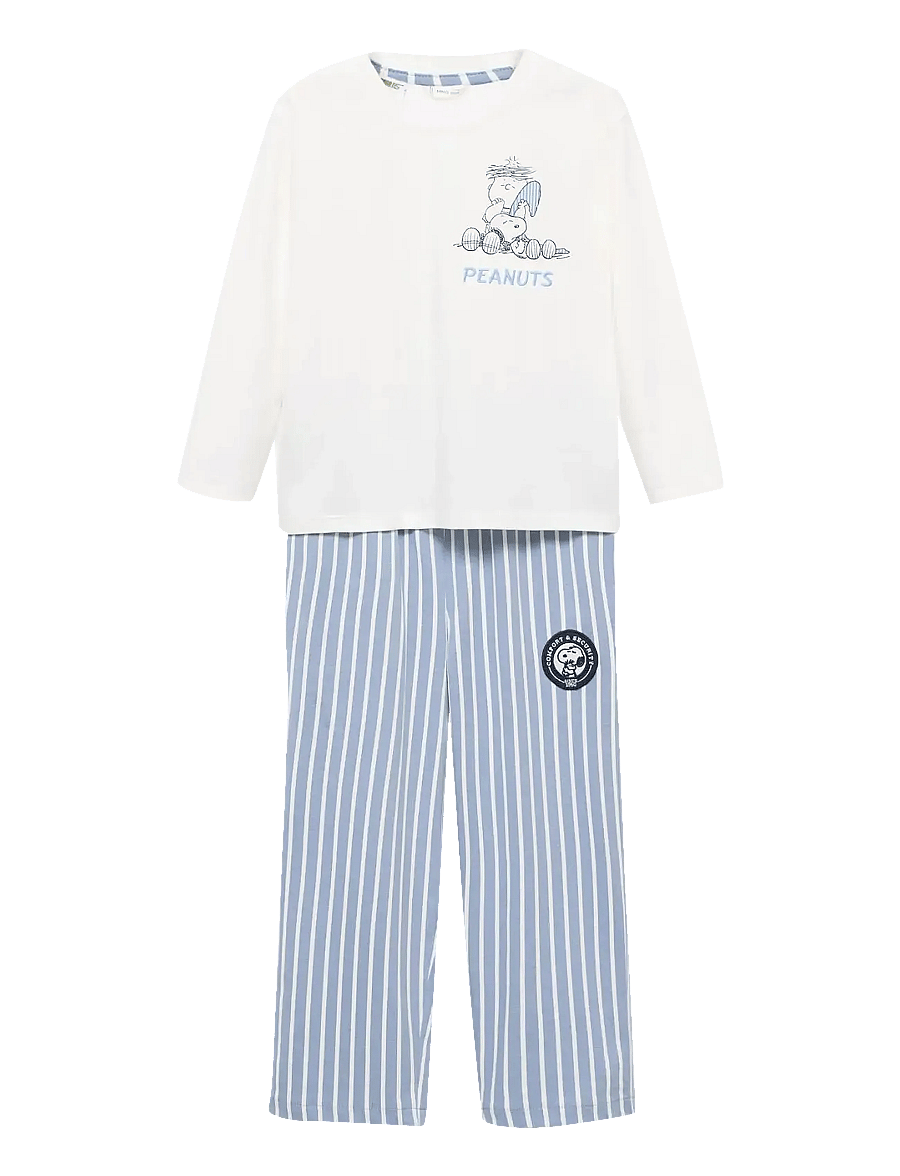 Mango - Long Snoopy pyjama - pyjamasset - medium blue - 0