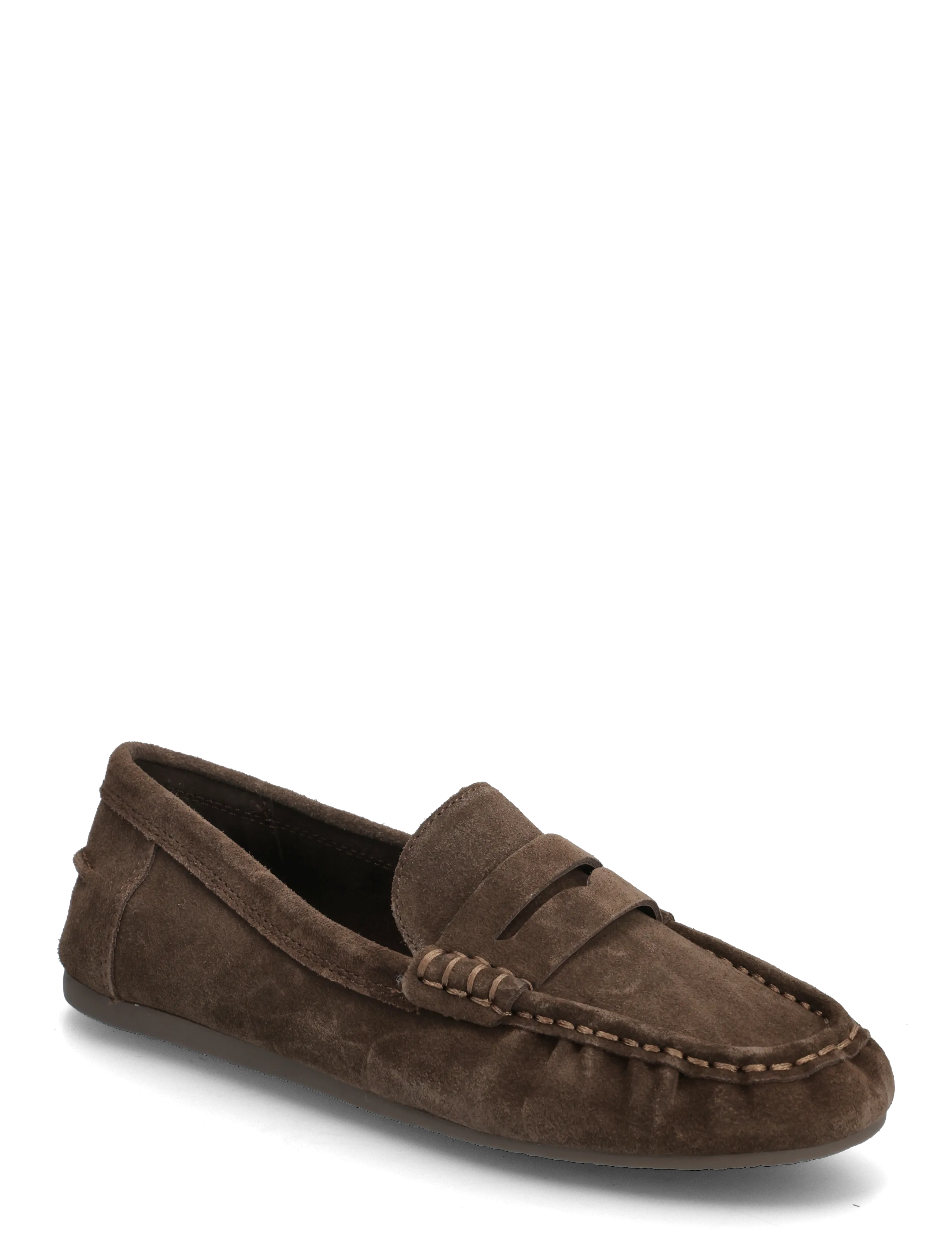 Mango Suede penny loafers - Transitional Layering - DARK BROWN / brown