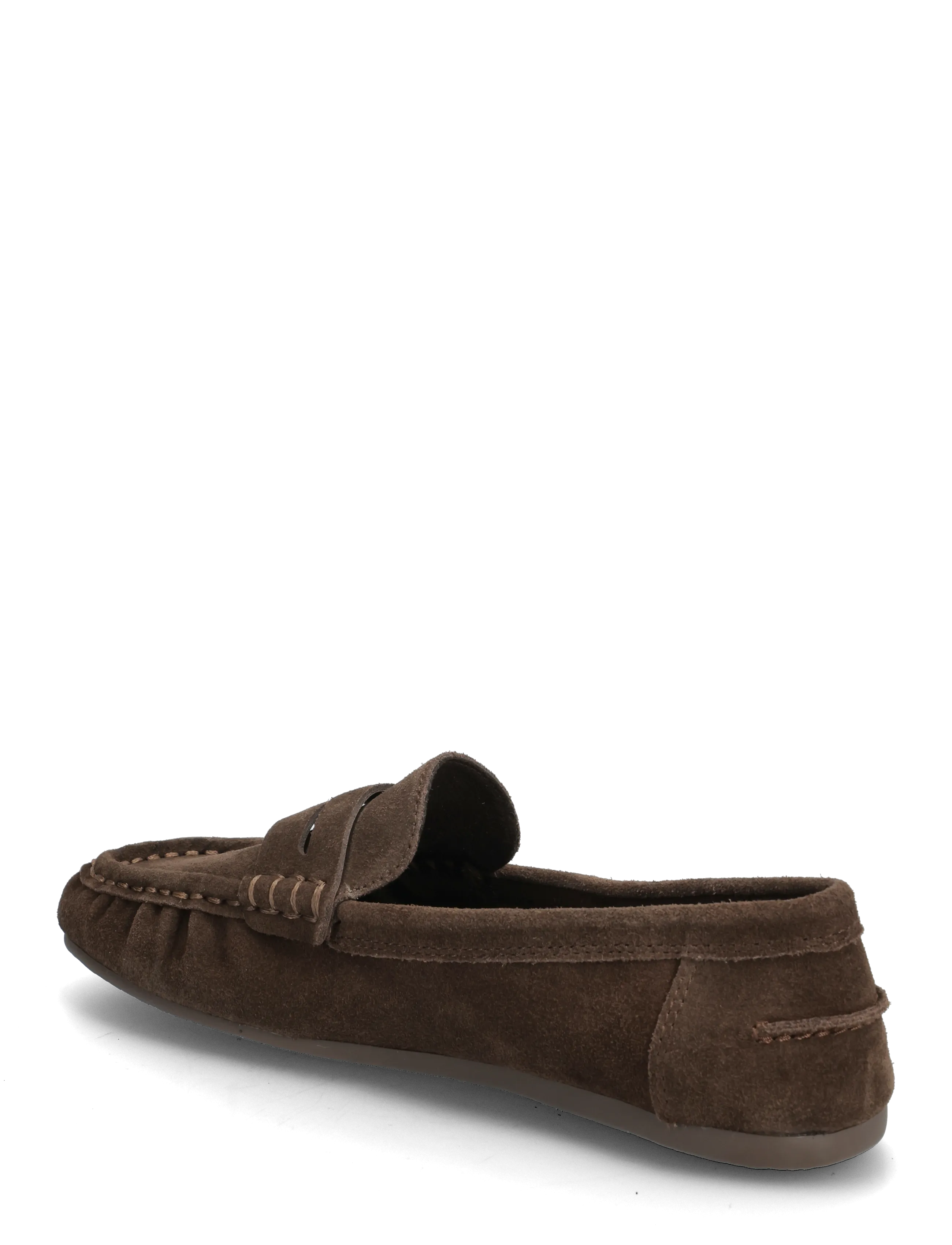 Mango - Suede penny loafers - modetrender - dark brown - 3