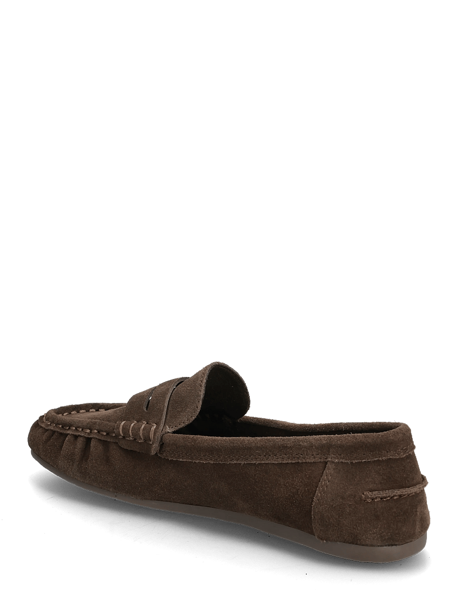 Mango - Suede penny loafers - modetrender - dark brown - 3