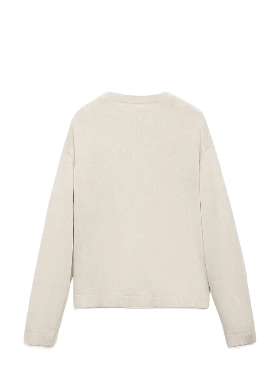 Mango - Decorative seams cotton sweater - stickade tröjor - light beige - 2