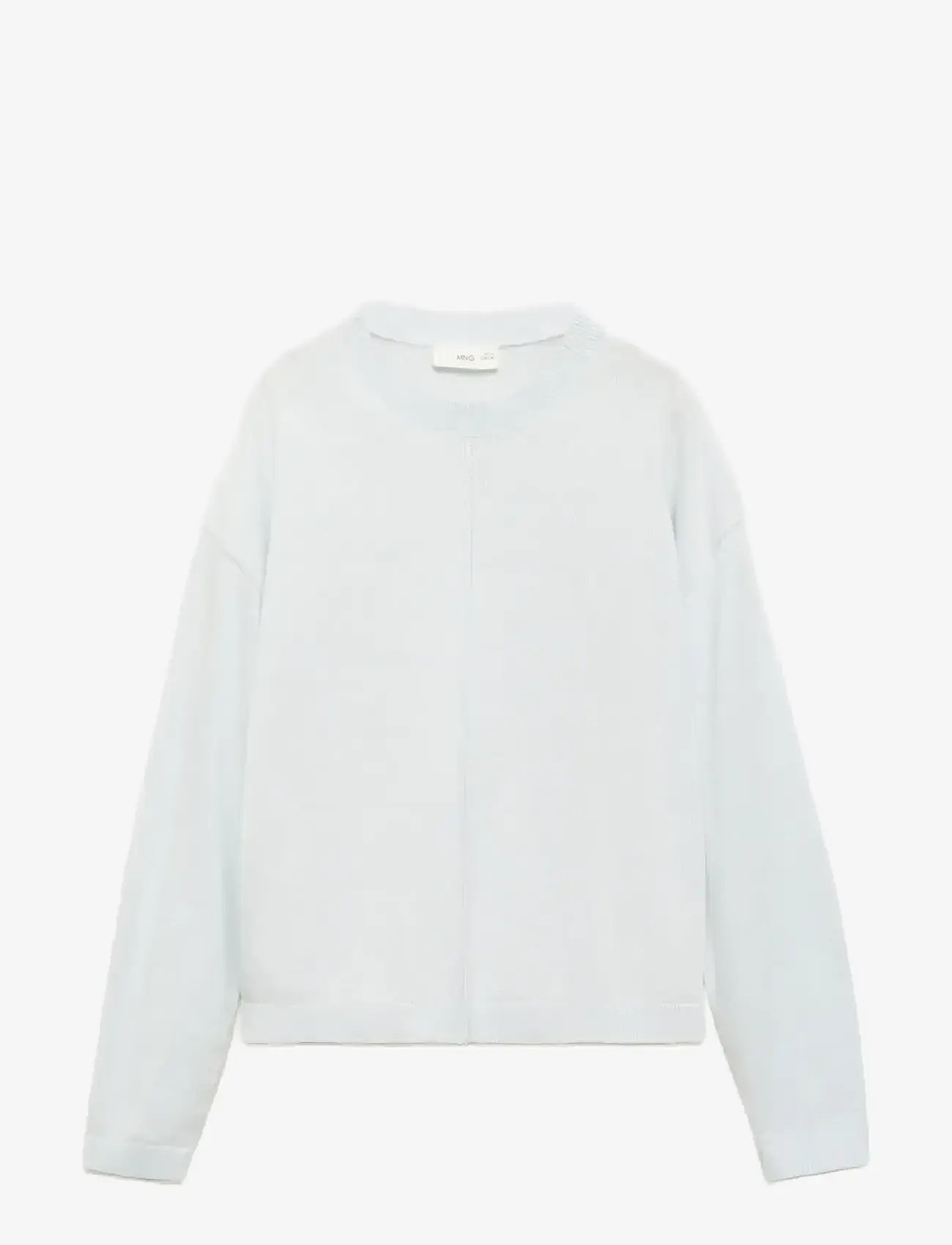 Mango - Decorative seams cotton sweater - stickade tröjor - lt-pastel blue - 1